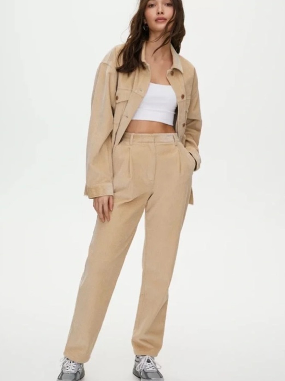 NWT Aritzia Wilfred Free Lennox High Rise Corduroy Trouser Pants $128